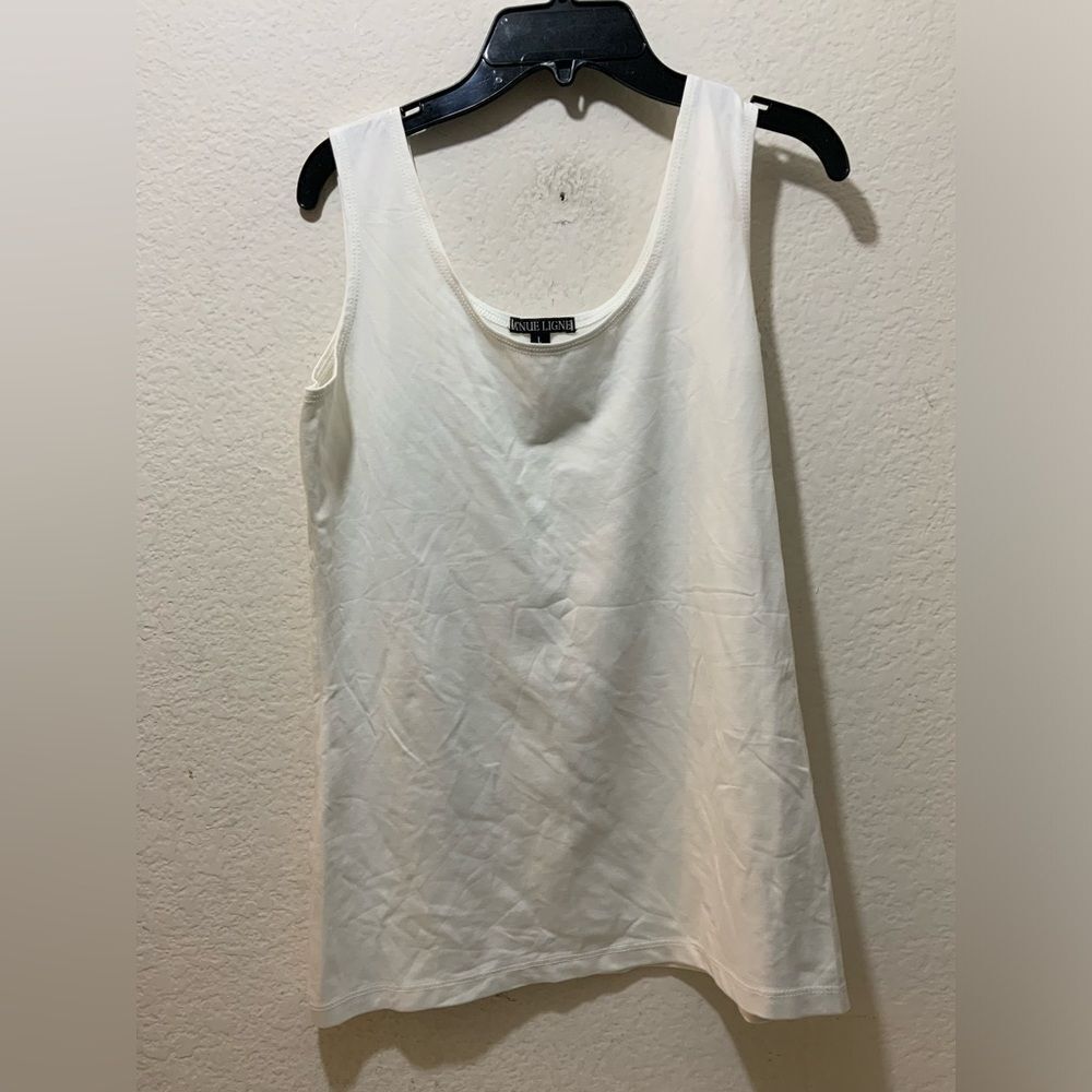 A’ nue Ligne tank white top L 88% tactel 12% lycra